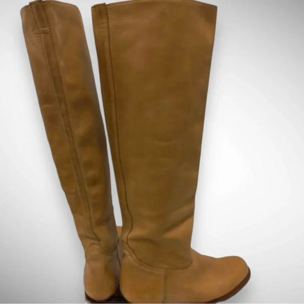 SENDRA Women's Tan Leather Tall Riding Boots Size 6.5 |‎ EUC